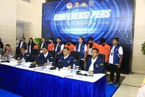 konferensi pers pengungkapan jaringan judi online
